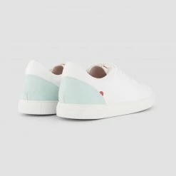 1083 SNEAKERS BASSES 912 Cuir Blanc/vert D'eau Unisexe 10 1083 SNEAKERS BASSES 912 Cuir Blanc/vert D'eau Unisexe -1083 boutique 912 vertdeau turquoise dos
