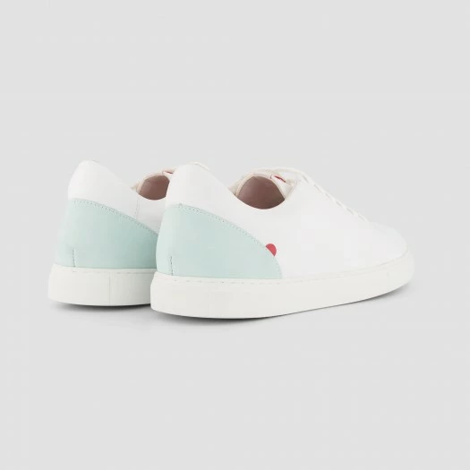 1083 SNEAKERS BASSES 912 Cuir Blanc/vert D'eau Unisexe 5 1083 SNEAKERS BASSES 912 Cuir Blanc/vert D'eau Unisexe - Image 3