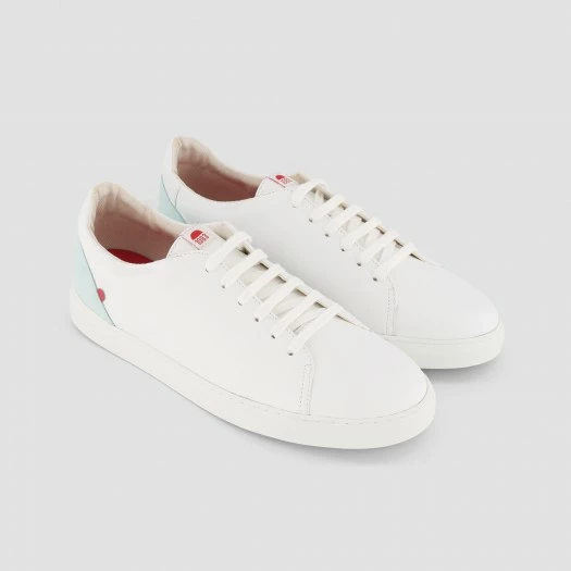 1083 SNEAKERS BASSES 912 Cuir Blanc/vert D'eau Unisexe 4 1083 SNEAKERS BASSES 912 Cuir Blanc/vert D'eau Unisexe - Image 2