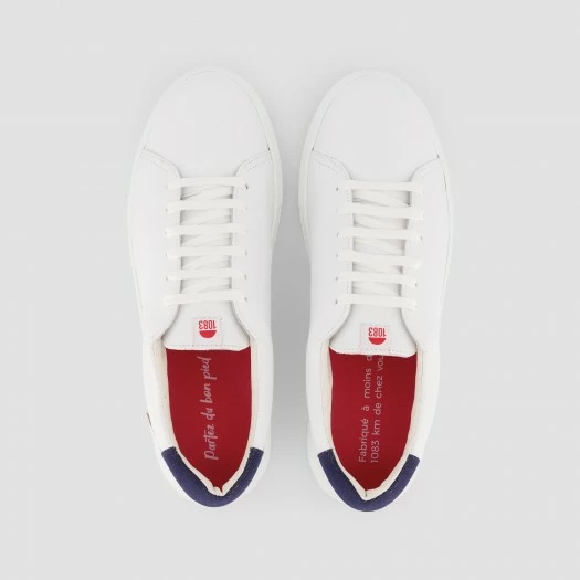 1083 SNEAKERS BASSES 912 Cuir Blanc/col Superdenim Unisexe 5 1083 SNEAKERS BASSES 912 Cuir Blanc/col Superdenim Unisexe - Image 4