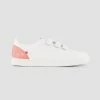 1083 SNEAKERS BASSES 913 Cuir Blanc/corail Unisexe 1 1083 SNEAKERS BASSES 913 Cuir Blanc/corail Unisexe -1083 boutique 913 roseirise profil