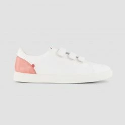 1083 SNEAKERS BASSES 913 Cuir Blanc/corail Unisexe