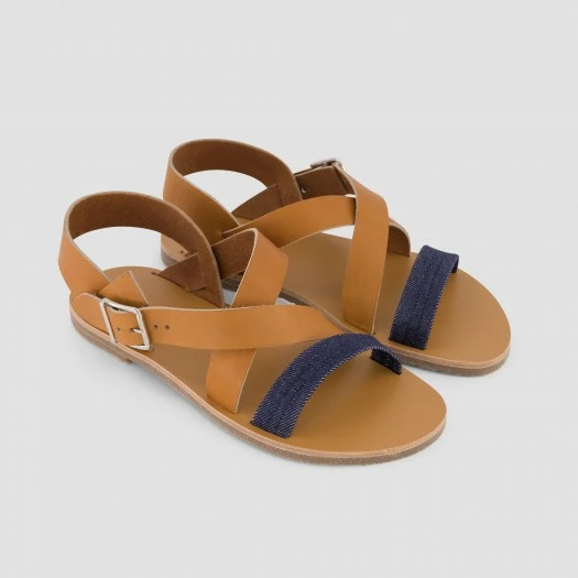 1083 SANDALES 929 Coton Bio Cuir Superdenim/camel Homme 4 1083 SANDALES 929 Coton Bio Cuir Superdenim/camel Homme - Image 2