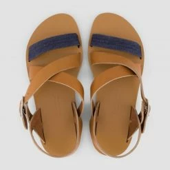 1083 SANDALES 929 Coton Bio Cuir Superdenim/camel Homme 11 1083 SANDALES 929 Coton Bio Cuir Superdenim/camel Homme -1083 boutique 929 camel denim vue dessus