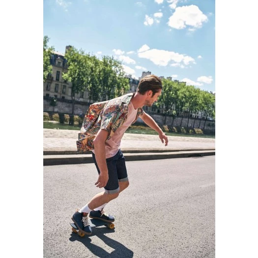 1083 T-SHIRT COL ROND 302 UNI Coton Bio Vieux Rose Homme 7 1083 T-SHIRT COL ROND 302 UNI Coton Bio Vieux Rose Homme - Image 5