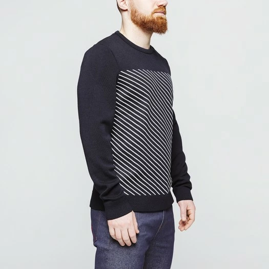 1083 PULL 771 SAINT JAMES Laine Merinos Bleu Marine/blanc Homme 2 1083 PULL 771 SAINT JAMES Laine Merinos Bleu Marine/blanc Homme - Image 2