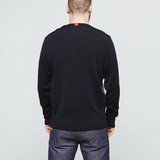 1083 PULL 771 SAINT JAMES Laine Merinos Bleu Marine/blanc Homme 3 1083 PULL 771 SAINT JAMES Laine Merinos Bleu Marine/blanc Homme - Image 3