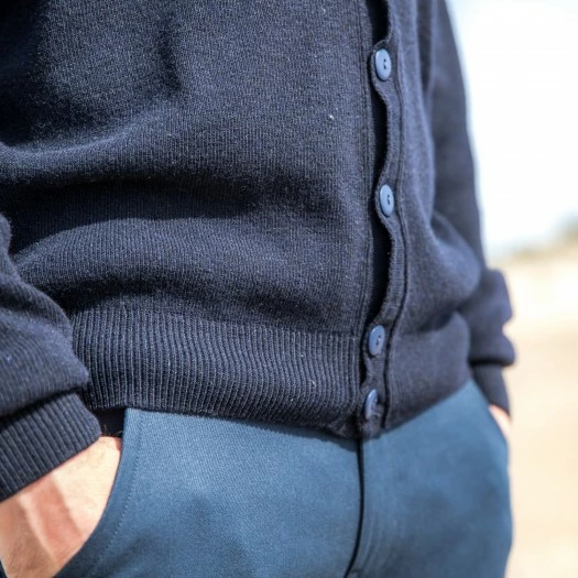 1083 CARDIGAN 718 VOLONTAIRE Laine Recyclee Bleu Homme 9 1083 CARDIGAN 718 VOLONTAIRE Laine Recyclee Bleu Homme - Image 7