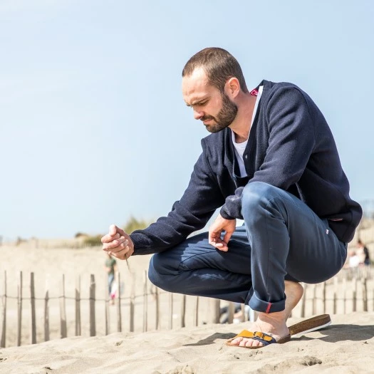 1083 CARDIGAN 718 VOLONTAIRE Laine Recyclee Bleu Homme 7 1083 CARDIGAN 718 VOLONTAIRE Laine Recyclee Bleu Homme - Image 5