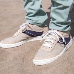 1083 SNEAKERS BASSES 903 Lin Microfibre Beige/bleu Unisexe -1083 boutique pe 21 163vertdegris 903bleulin 6