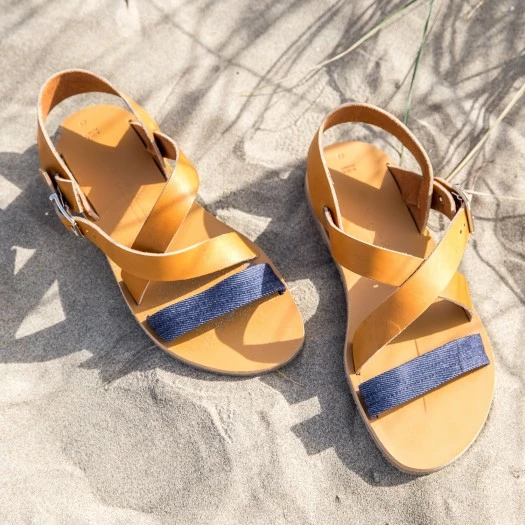 1083 SANDALES 929 Coton Bio Cuir Superdenim/camel Homme 8 1083 SANDALES 929 Coton Bio Cuir Superdenim/camel Homme - Image 6