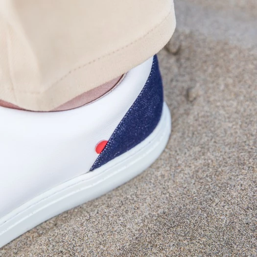 1083 SNEAKERS BASSES 913 Cuir Blanc/superdenim Unisexe 8 1083 SNEAKERS BASSES 913 Cuir Blanc/superdenim Unisexe - Image 6