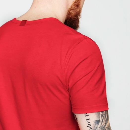 1083 T-SHIRT COL ROND 302 UNI Coton Bio Rouge Homme 5 1083 T-SHIRT COL ROND 302 UNI Coton Bio Rouge Homme - Image 3